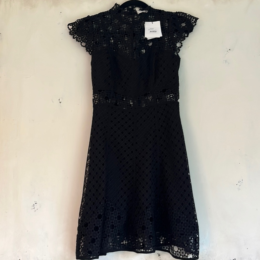 Sandro black lace dress